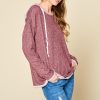 Oversized French Terry Hoodie: Comfy Long Sleeve Pullover